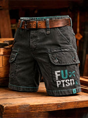 Men's PTSD Awareness Veteran Printed Shorts