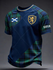 Retro Scottish Football Fan Art Print Casual Jersey