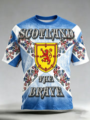 Men's Uk/Scotland Football Match Cheering Art Print Short-Sleeve T-Shirt