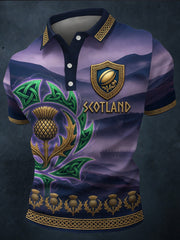 Retro Scottish Football Fan Art Print Casual Jersey