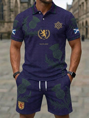 Retro UK Scotland Football Lover 2026 Casual Polo & Shorts Set