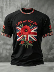 Men's Lest We Forget Printed Casual short sleeves t-shirt