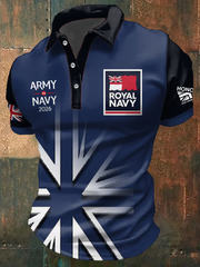 Men's British Navy Print polo shirt