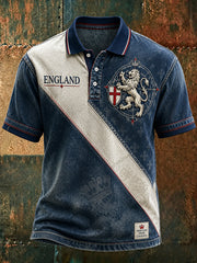 Retro England football fan art print casual jersey