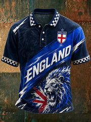 Retro England football fan art print casual jersey