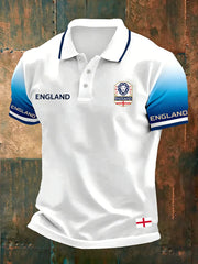 Retro England football fan art print casual jersey