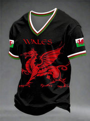 Men's Welsh Dragon V-neck T-shirt