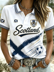 Women's Scottish Football Polo T-Shirt