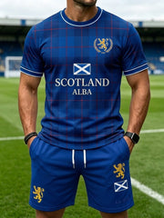 Men's Retro UK Scotland Football Lover 2026 Print Casual Set