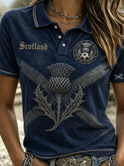 Women's Scotland Football Polo T-Shirt