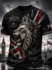 Men's Vintage British Flag Printed Short Sleeves T-shirt