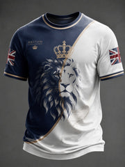 Men's The British Flag Lion Printed T-shirt
