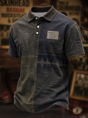Men's UK Culture Art Music Lover Printed Casual Tops