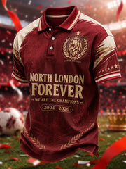 Men's Gift For Football Fans Print Casual Polo