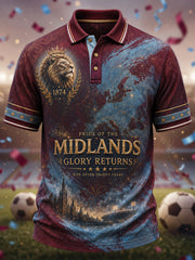 Men's Gift For Football Fans Print Casual Polo