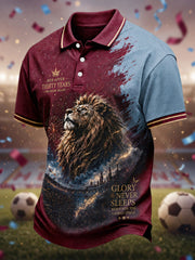 Men's Gift For Football Fans Print Casual Polo