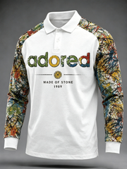 Men's Lemon Roses Music Lover Printed Three Button Shoulder Plug Long Sleeve