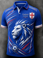 Men's Retro England Football Fan Art Print Casual Jersey