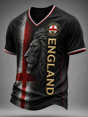 Retro England Football Fan Art Print Casual Jersey