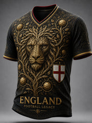 Retro England Football Fan Art Print Casual Jersey