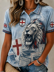 Retro England Football Fan Art Print Casual Jersey