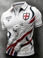 Retro England Football Fan Art Print Casual Jersey
