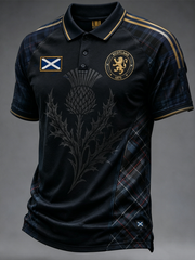 Men's SCOTLAND Printed three buttons shoulder sleeve