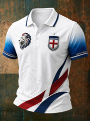 Men's Retro England Football Fan Art Print Casual Jersey