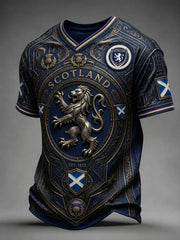 Men's UK Scotland Football Lover 2026 Printed V-Neck T-Shirt