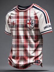 Retro England Football Fan Art Print Casual Jersey