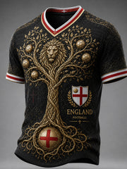 Retro England Football Fan Art Print Casual Jersey