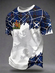 Men's Scotland Art Printed Short Sleeve T-shirt