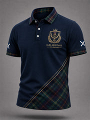 Men's Scottish Plaid Print Casual Polo