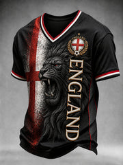 Retro England Football Fan Art Print Casual Jersey