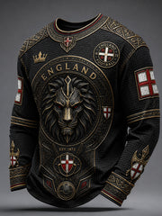 Retro England Football Fan Art Print Casual Jersey