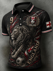 Retro England Football Fan Art Print Casual Jersey