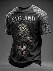 Retro England football fan art print casual jersey