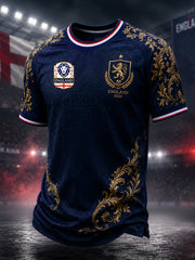 Retro England Football Fan Art Print Casual T-Shirt