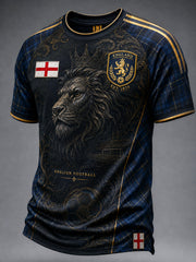 Retro England Football Fan Art Print Casual T-Shirt