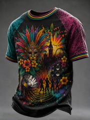 Men's Caribbean London Festival Notting Hill Carnival Printed Casual short sleeves t-shirt