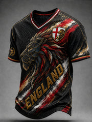 Retro England Football Fan Art Print Casual Jersey