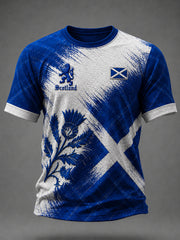 Men's Scotland Art Printed O-neck Short Sleeve T-shirt