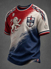 Retro England Football Fan Art Print Casual Jersey