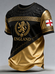 Retro England Football Fan Art Print Casual Jersey