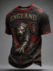Retro England Football Fan Art Print Casual T-Shirt