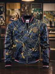 Men's Vintage UK Stone Rose American-Style Splatter Jacket
