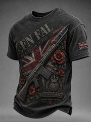 Men's Retro Weapon Print Short-Sleeve T-Shirt