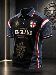 Retro England Football Fan Art Print Casual Jersey