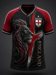 Retro England Football Fan Art Print Casual Jersey