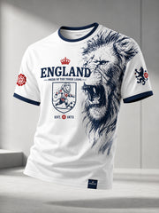 Retro England Football Fan Art Print Casual Jersey